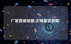 厂家直销加盟(正规童装加盟)