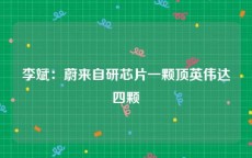 李斌：蔚来自研芯片一颗顶英伟达四颗
