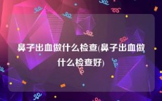 鼻子出血做什么检查(鼻子出血做什么检查好)