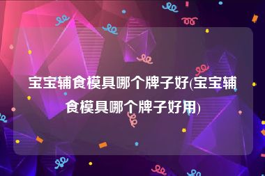 宝宝辅食模具哪个牌子好(宝宝辅食模具哪个牌子好用)