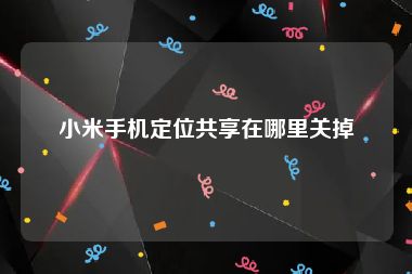 小米手机定位共享在哪里关掉