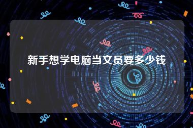 新手想学电脑当文员要多少钱