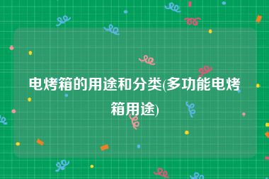 电烤箱的用途和分类(多功能电烤箱用途)