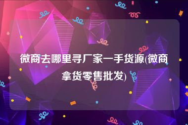 微商去哪里寻厂家一手货源(微商拿货零售批发)