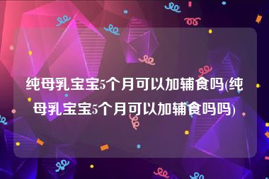 纯母乳宝宝5个月可以加辅食吗(纯母乳宝宝5个月可以加辅食吗吗)