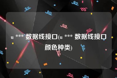u *** 数据线接口(u *** 数据线接口颜色种类)