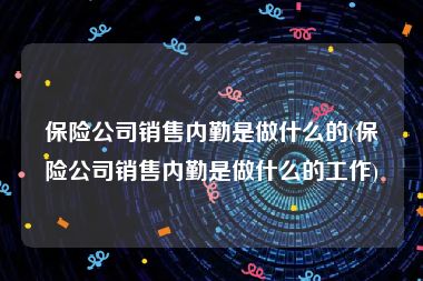 保险公司销售内勤是做什么的(保险公司销售内勤是做什么的工作)