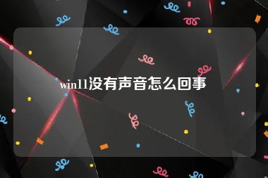 win11没有声音怎么回事