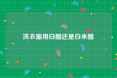 洗衣服用白醋还是白米醋