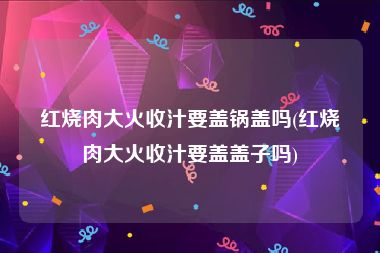 红烧肉大火收汁要盖锅盖吗(红烧肉大火收汁要盖盖子吗)