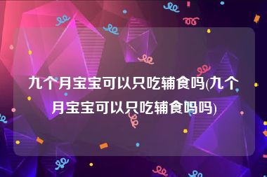 九个月宝宝可以只吃辅食吗(九个月宝宝可以只吃辅食吗吗)