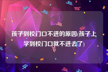 孩子到校门口不进的原因(孩子上学到校门口就不进去了)