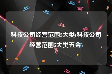 科技公司经营范围5大类(科技公司经营范围5大类五金)