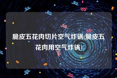 脆皮五花肉切片空气炸锅(脆皮五花肉用空气炸锅)