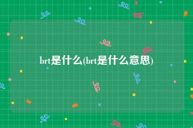 brt是什么(brt是什么意思)