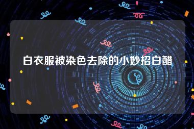 白衣服被染色去除的小妙招白醋