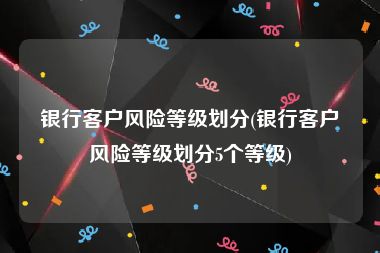 银行客户风险等级划分(银行客户风险等级划分5个等级)