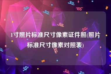 1寸照片标准尺寸像素证件照(照片标准尺寸像素对照表)