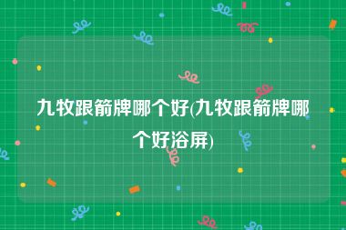 九牧跟箭牌哪个好(九牧跟箭牌哪个好浴屏)