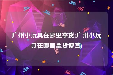 广州小玩具在哪里拿货(广州小玩具在哪里拿货便宜)