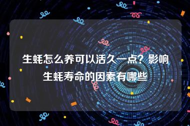 生蚝怎么养可以活久一点？影响生蚝寿命的因素有哪些