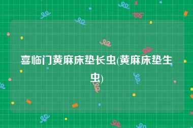 喜临门黄麻床垫长虫(黄麻床垫生虫)