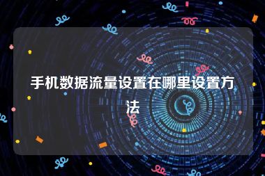 手机数据流量设置在哪里设置方法