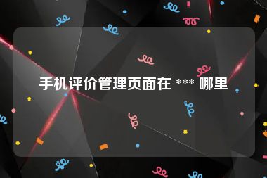 手机评价管理页面在 *** 哪里