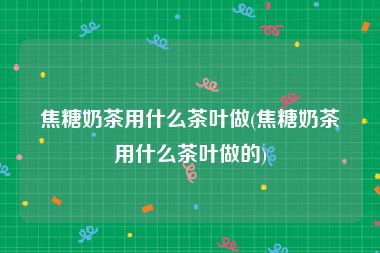 焦糖奶茶用什么茶叶做(焦糖奶茶用什么茶叶做的)