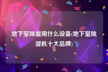 地下室除湿用什么设备(地下室除湿机十大品牌)