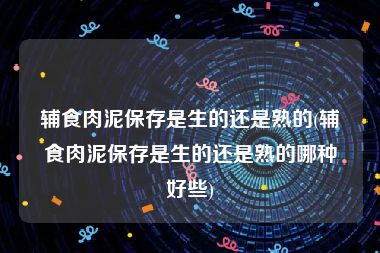 辅食肉泥保存是生的还是熟的(辅食肉泥保存是生的还是熟的哪种好些)
