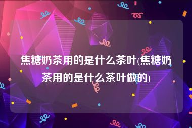 焦糖奶茶用的是什么茶叶(焦糖奶茶用的是什么茶叶做的)