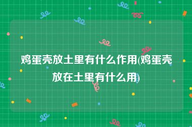 鸡蛋壳放土里有什么作用(鸡蛋壳放在土里有什么用)