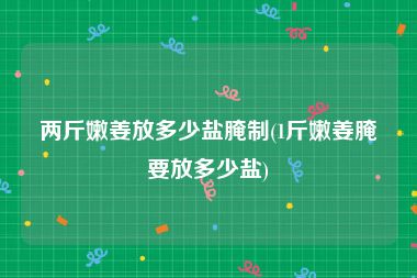 两斤嫩姜放多少盐腌制(1斤嫩姜腌要放多少盐)