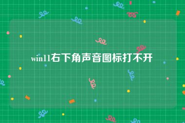 win11右下角声音图标打不开