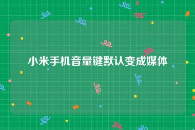 小米手机音量键默认变成媒体