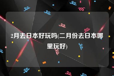 2月去日本好玩吗(二月份去日本哪里玩好)